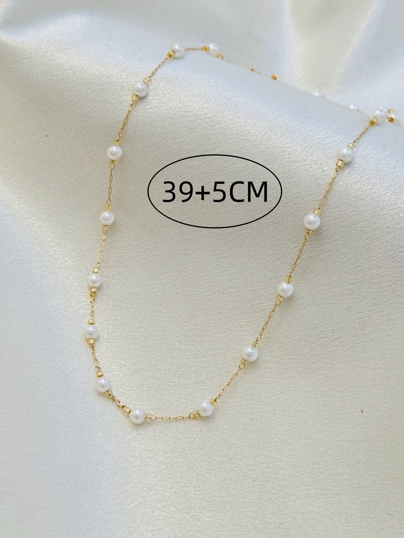 Elegant Pearl Necklace Necklace [Stainless Steel,24K Gold Plated]