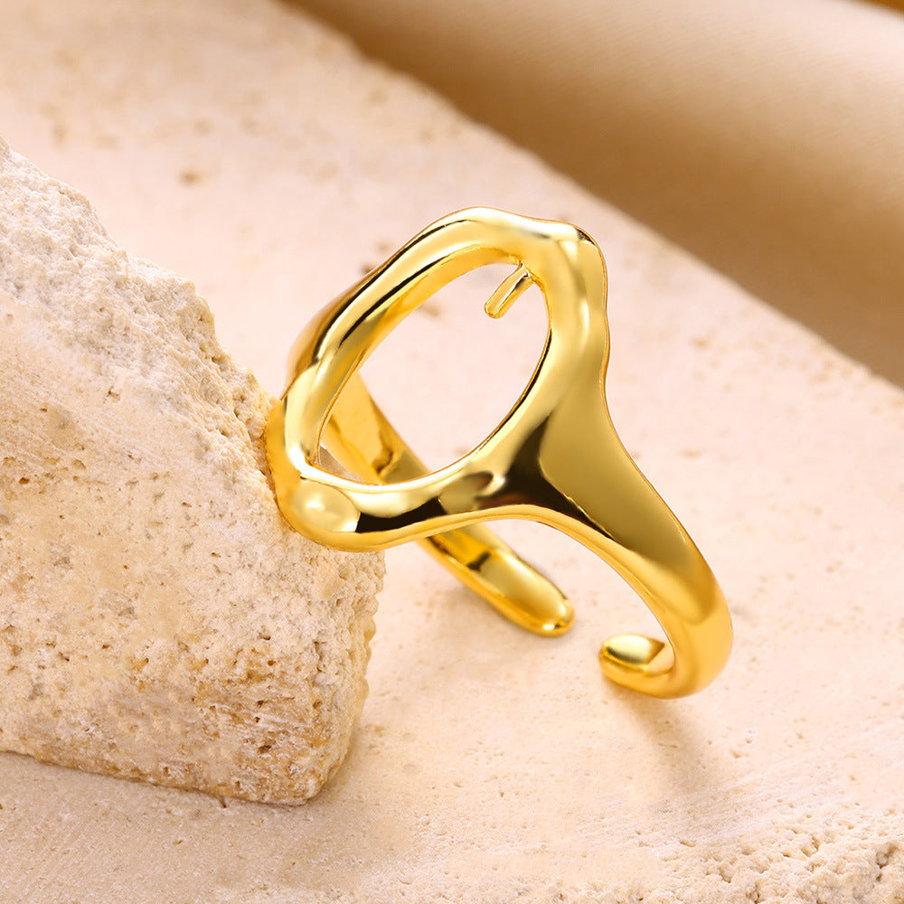 Mix Designs Ring [304 Stainless Steel 18K Gold Plated]