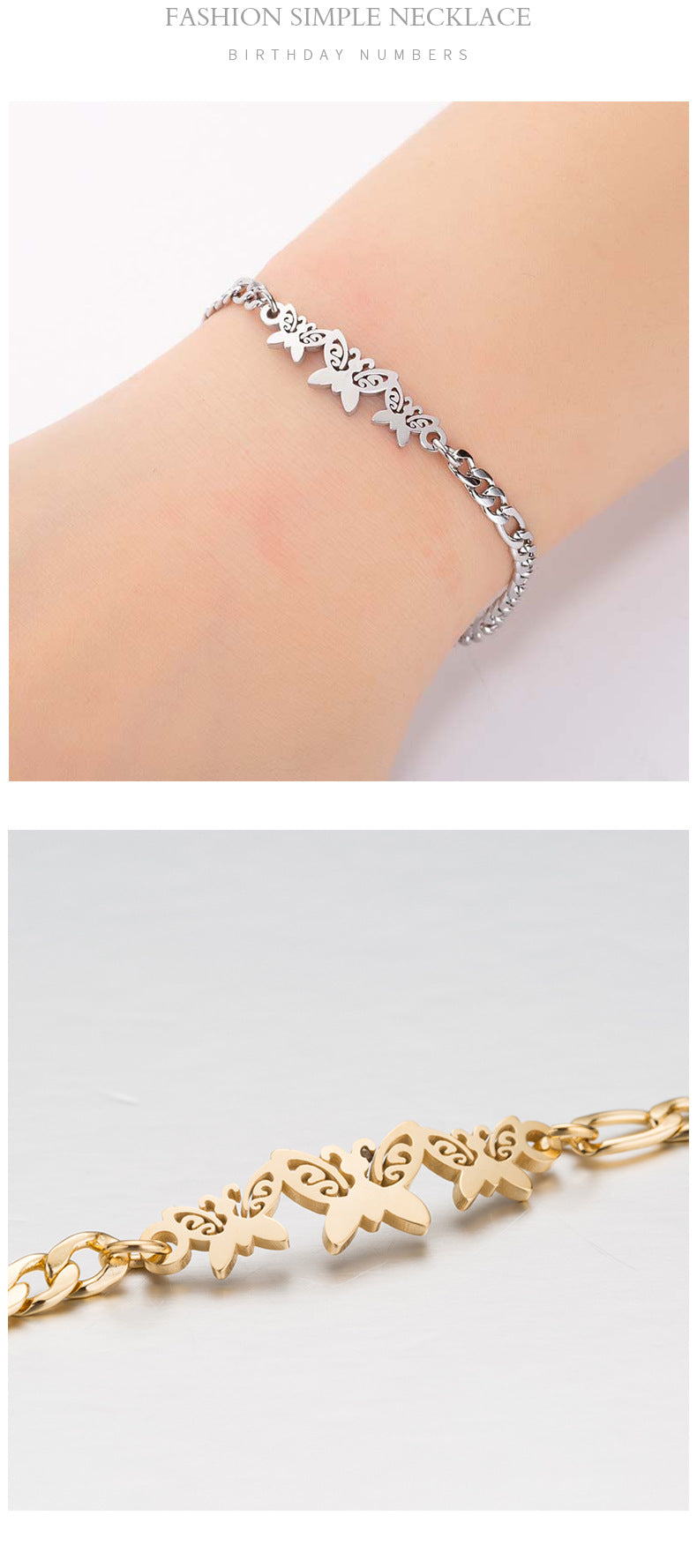 Butterfly/snowflake Bracelets [Stainless Steel]