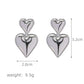 Double Heart Drop Earrings [304 Stainless Steel]