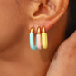 Pastel U Shaped Earrings [304 Stainless Steel,18K Gold Plated]