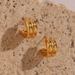 Two Tone Hoop Earrings [304 Stainless Steel,18K Gold Plated]