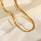 Snake Bone Layered Anklet [Stainless Steel, 18K Gold Plated]