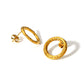 Hollow Round Bracelet/Earrings/Necklace [304 Stainless Steel,18K Gold Plated]