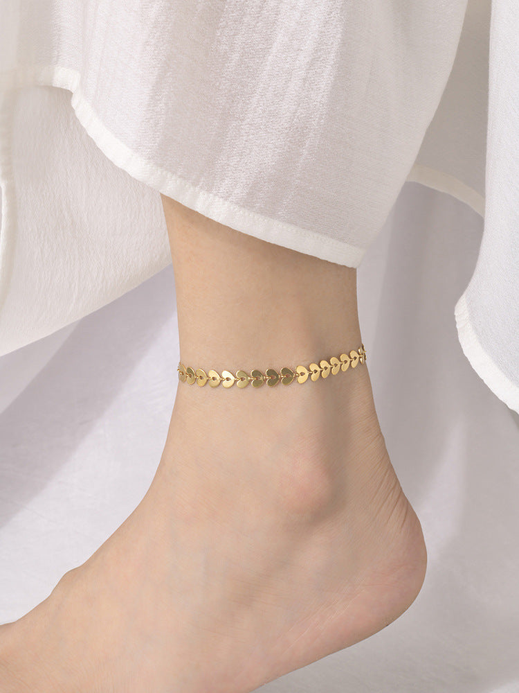 Leaves Anklet [201 Stainless Steel, 18K Gold Plated]