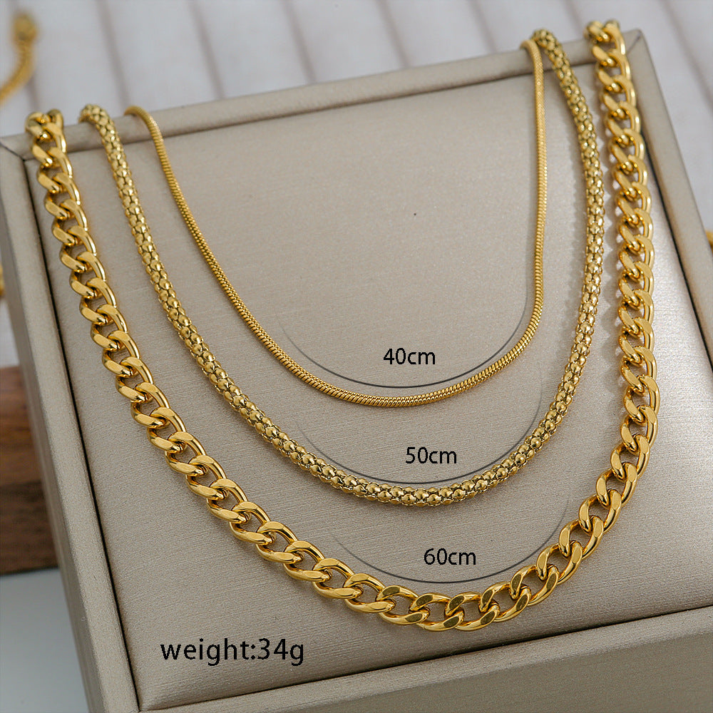 Triple Layered Necklaces [304 Stainless Steel]