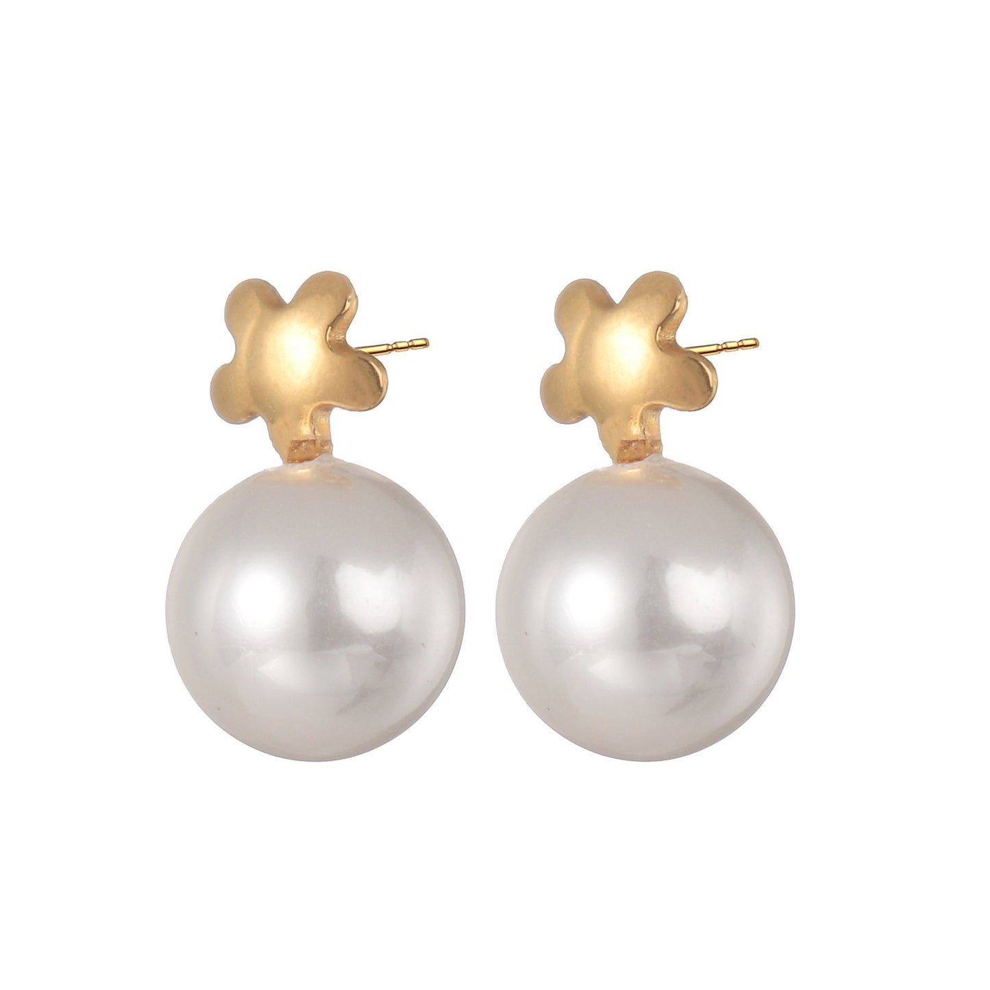 Pearl Gold Earrings [304 Stainless Steel]