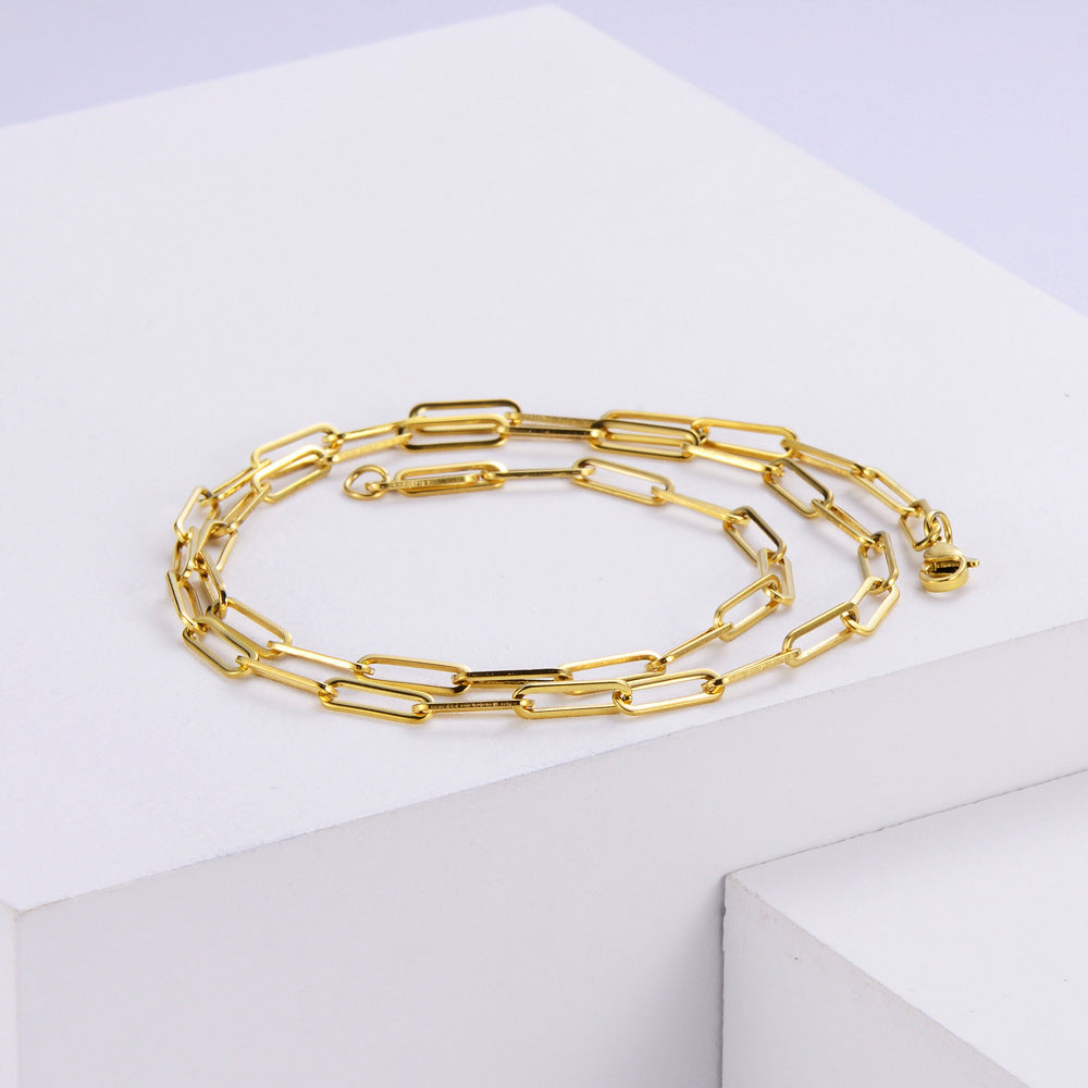 Link Chain Necklace [304 Stainless Steel,18K Gold Plated]