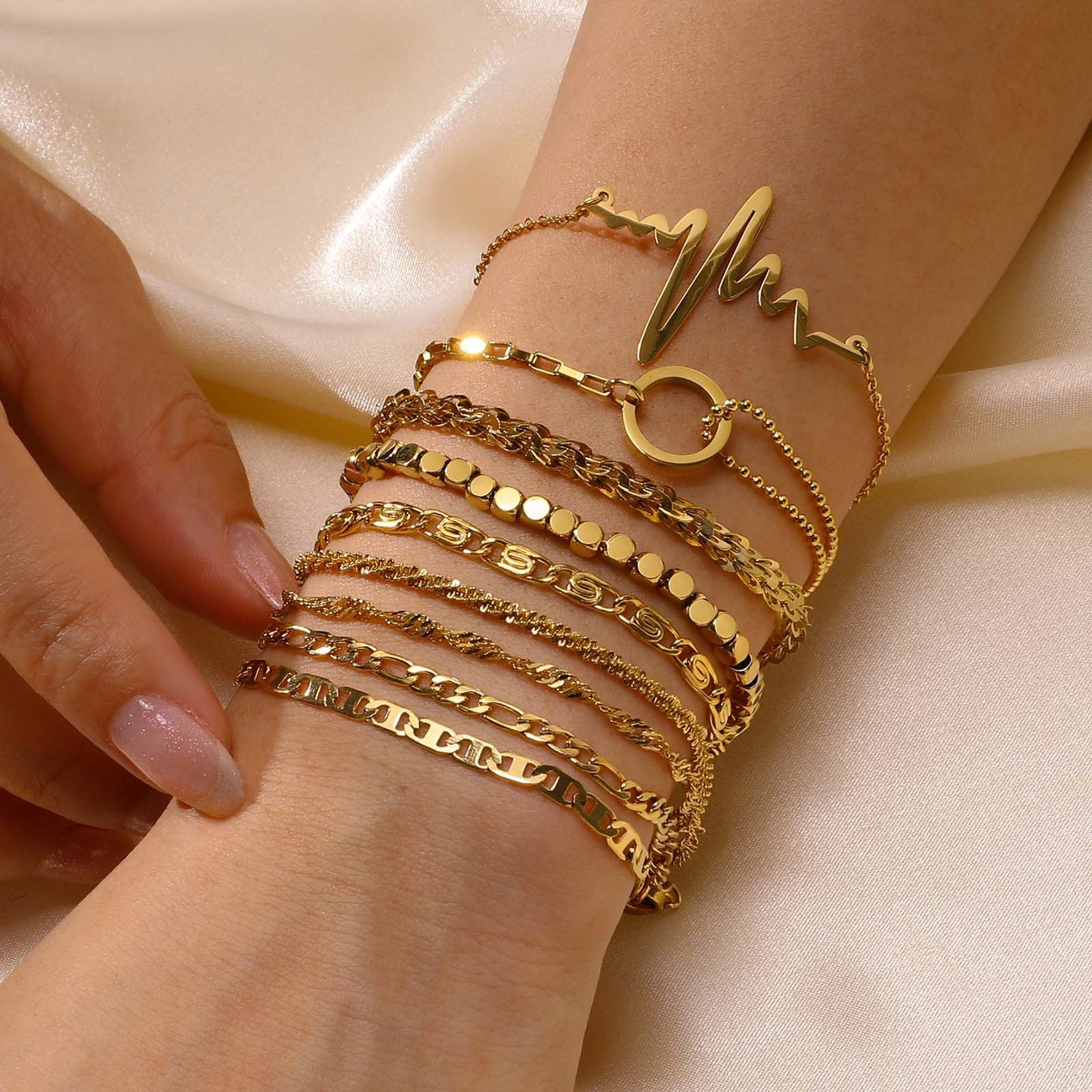 Chain Bracelets [304 Stainless Steel,18K Gold Plated]