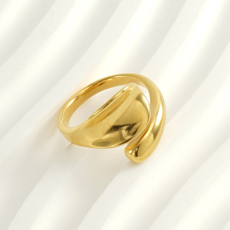 Geometrisk ring [304 rustfritt stål, 18K gullbelagt]