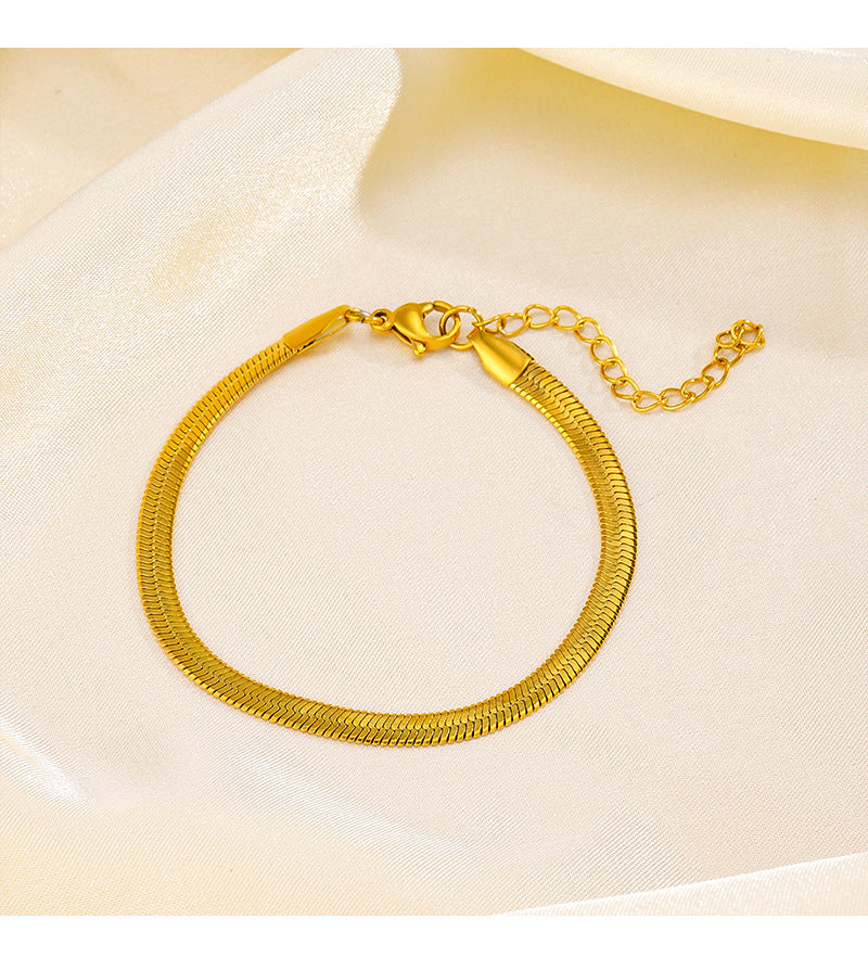 Snake Chain Bracelet [304 Stainless Steel,18K Gold Plated]