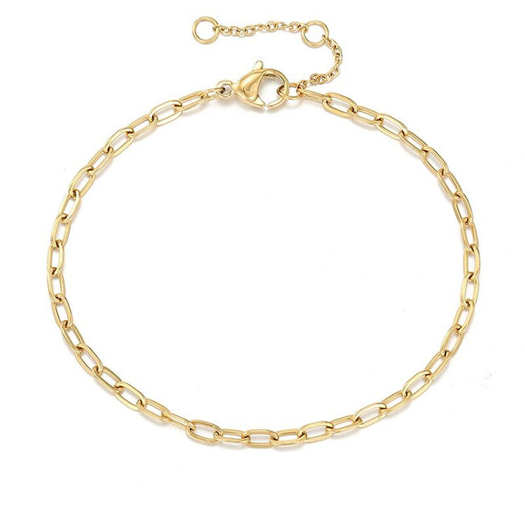 Thin Link Chain Bracelet [Stainless Steel, 14K Gold Plated]