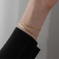 Doppelkettenarmband [304 Edelstahl, 18K Gold plattiert]