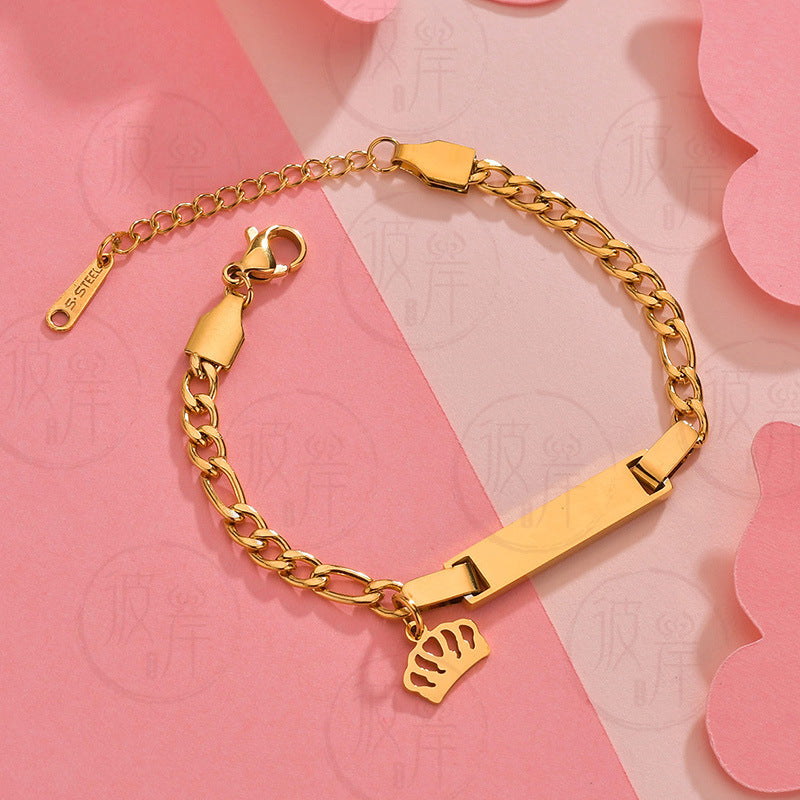 Love Heart Bracelet [201 Stainless Steel,18K Gold Plated]