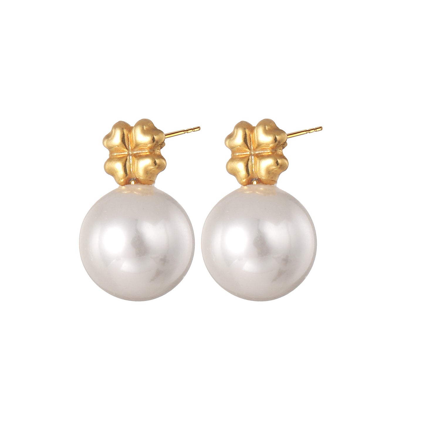 Pearl Gold Earrings [304 Stainless Steel]