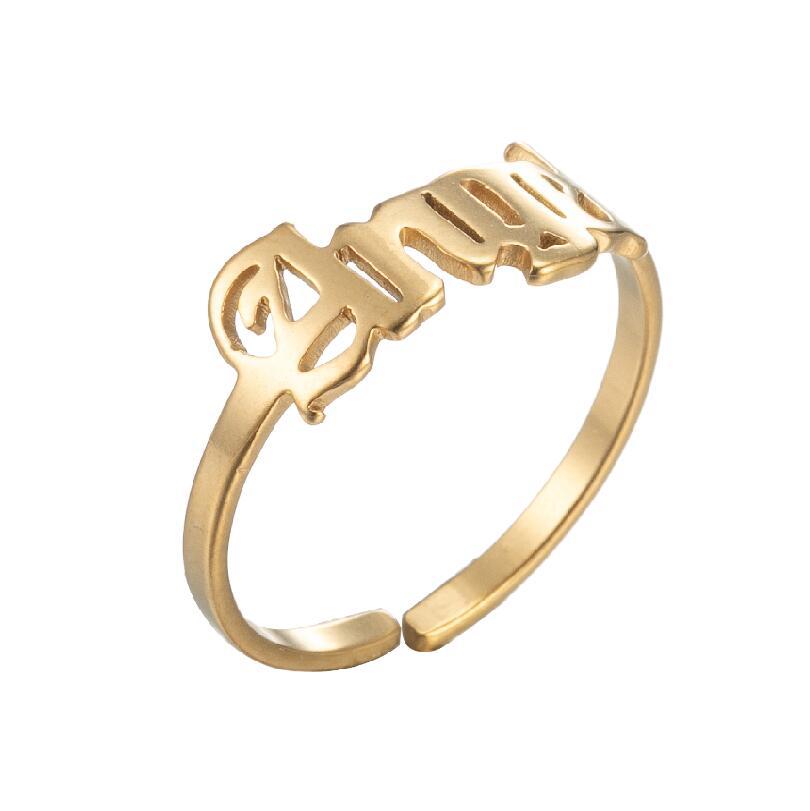 Words Ring [201 Stainless Steel, 18K Gold Plated]