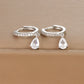 Water Droplets Zircon Earrings [Stainless Steel]