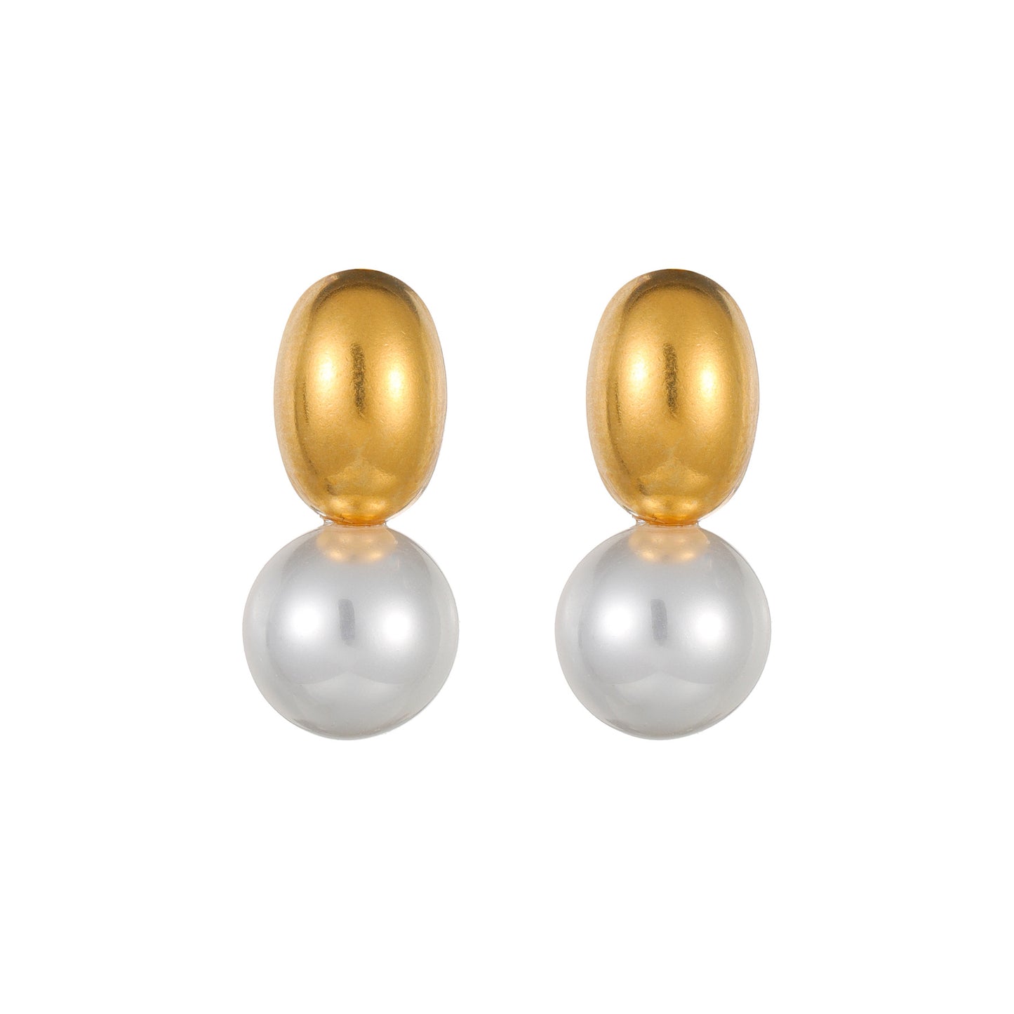 Pearl Gold Earrings [304 Stainless Steel]