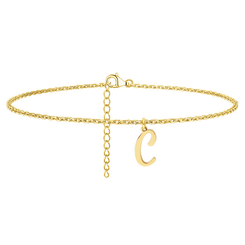 Letter Anklet [Stainless Steel]