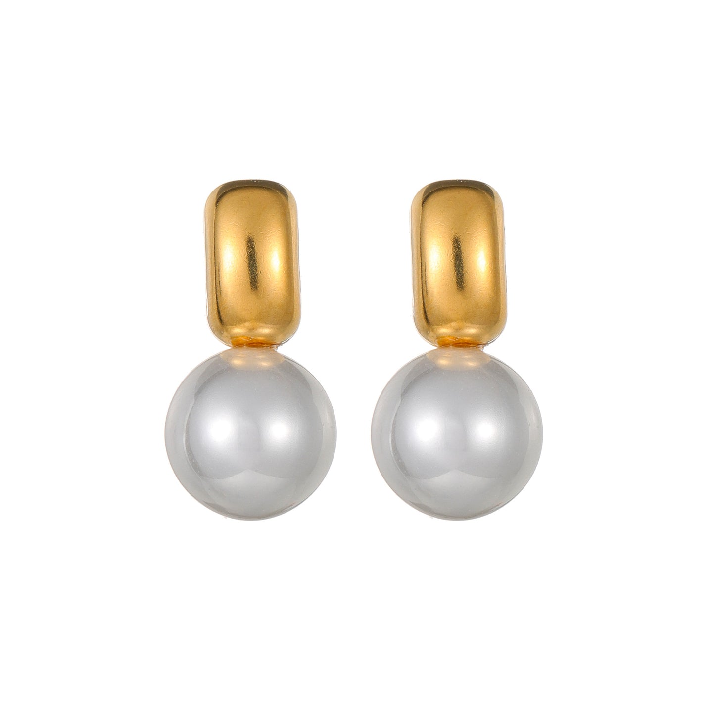 Pearl Gold Earrings [304 Stainless Steel]