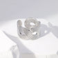 Wellen Criss Cross Open Ring [Edelstahl]