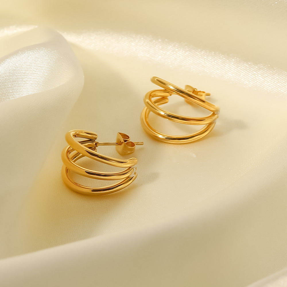 Triple Hoop Earrings [304 Stainless Steel]