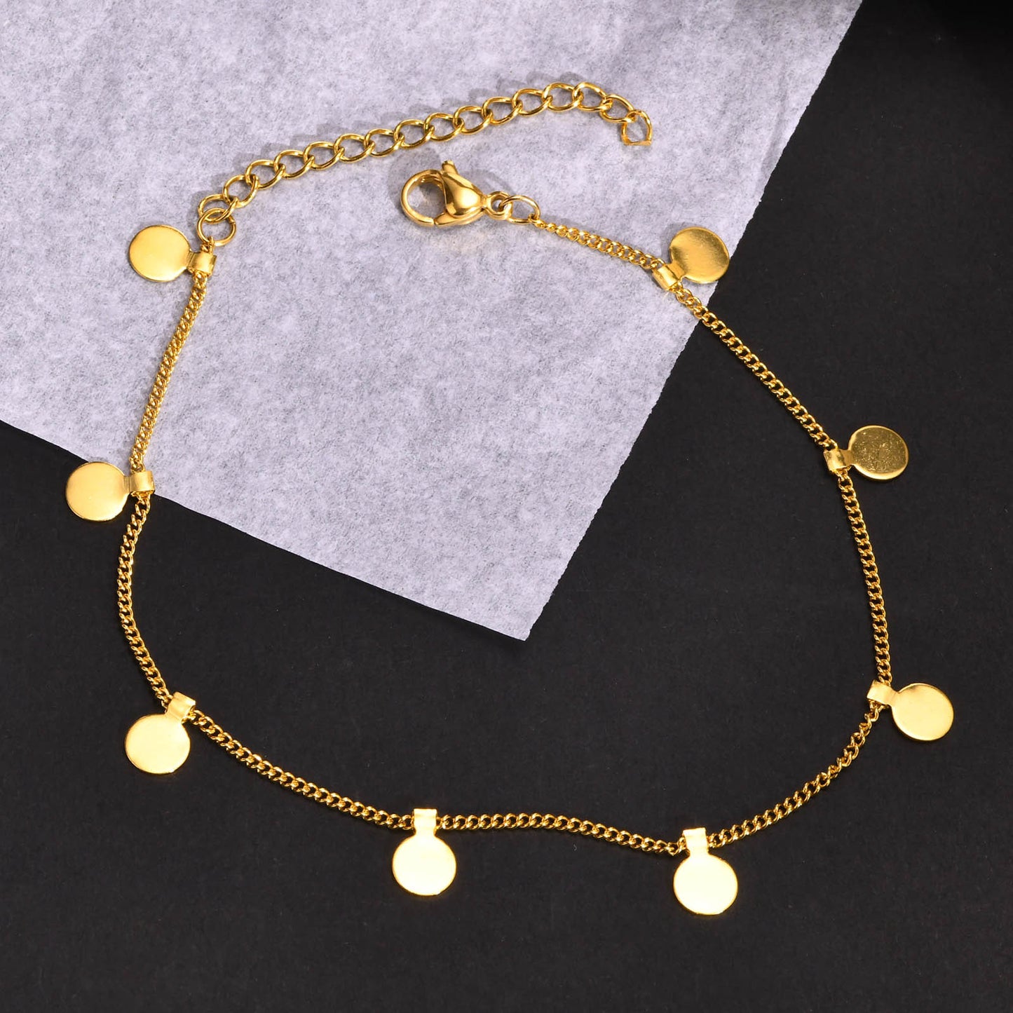 Foglie Anklet [201 in acciaio inossidabile, oro 18K placcato]