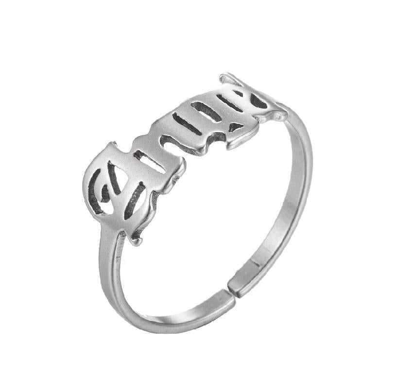 Words Ring [201 Stainless Steel, 18K Gold Plated]