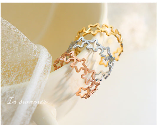 Hollow Star Ring [304 Roestvrij staal 18K Gold PLATED]