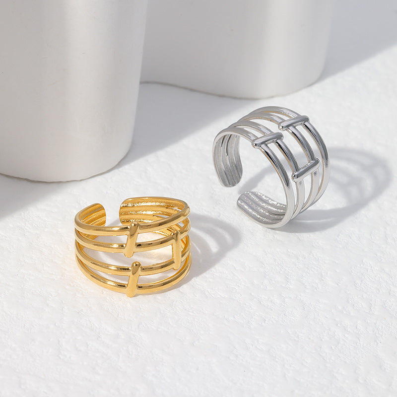 Lines Ring [ Stainless Steel]