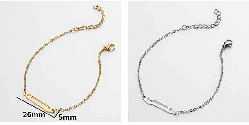 Fashion Shapes Chain Bracelet [201 Stainless Steel, 18K Gold Plated]