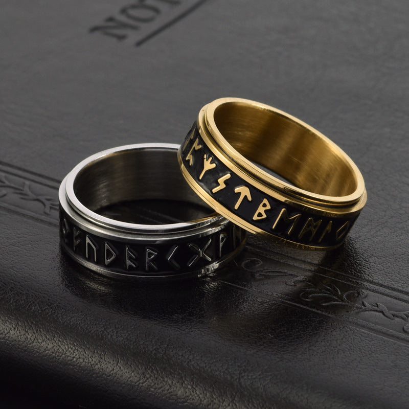 Ancient Letter Ring [304 in acciaio inossidabile 18K oro placcato]