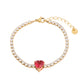 Heart Shape Rhinestones Bracelets [304 Stainless Steel]