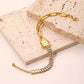 Shiny Lock Zircon Bracelet [Stainless Steel, 18K Gold Plated]