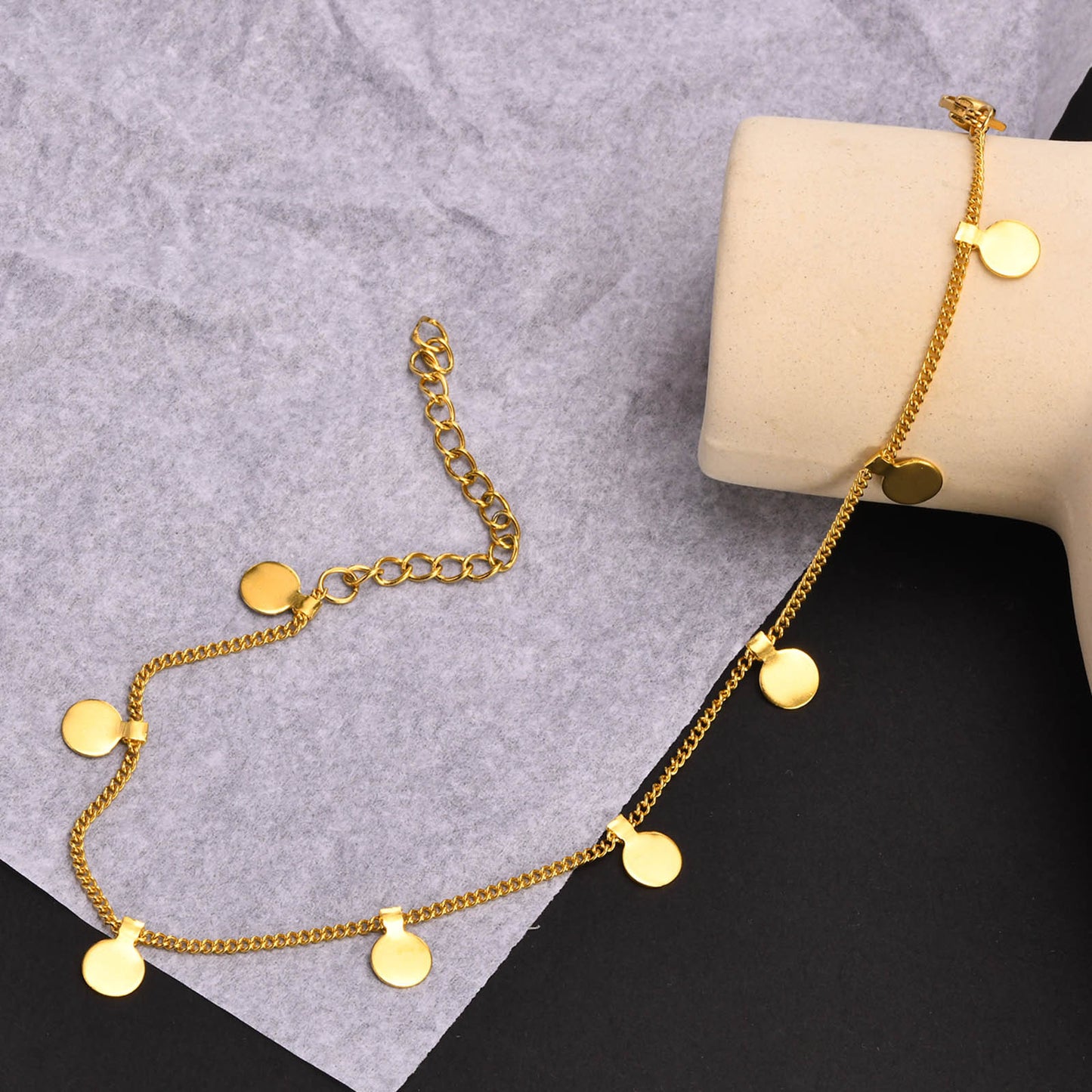 Leaves Anklet [201 Stainless Steel, 18K Gold Plated]