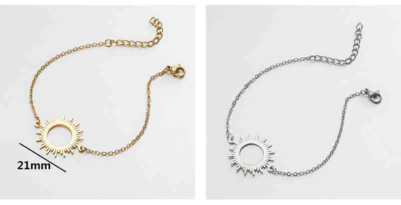 Fashion Shapes Chain Bracelet [201 Stainless Steel, 18K Gold Plated]