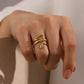 Snake Open Ring [304 Stainless Steel, 18K Gold Plated]