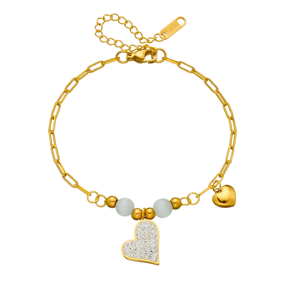 Various Heart Shape Chain Bracelets [Stainless Steel]