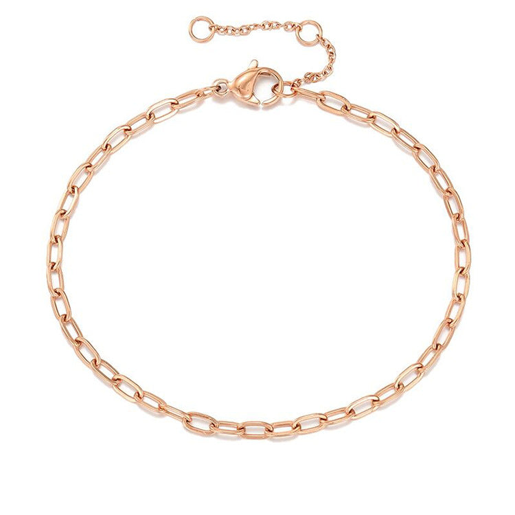 Pulseira de corrente de ligação fina [aço inoxidável, 14K Gold Bathed]