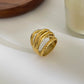 Color Block Ring [316L Stainless Steel, 18K Gold Plated]