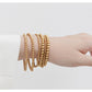 Bracciale a sfera di moda [acciaio inossidabile 304, oro 14K placcato]