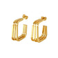 Geometric Solid Color  Hoop Earrings [304 Stainless Steel,18K Gold Plated]