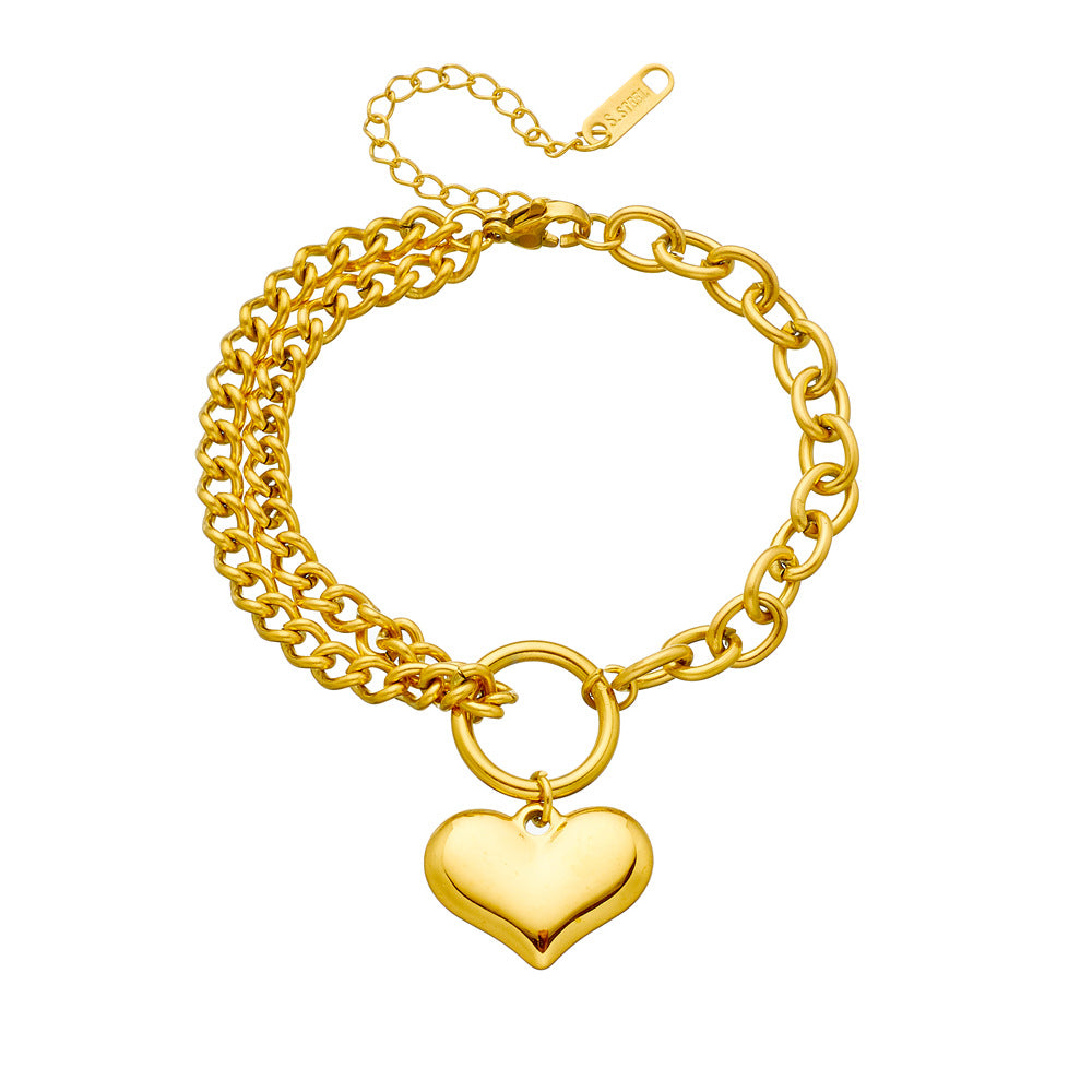 Various Heart Shape Chain Bracelets [Stainless Steel]