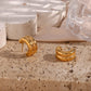 Two Tone Hoop Earrings [304 Stainless Steel,18K Gold Plated]