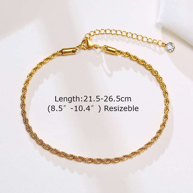 Twist Rope Anklet [201 Stainless Steel]