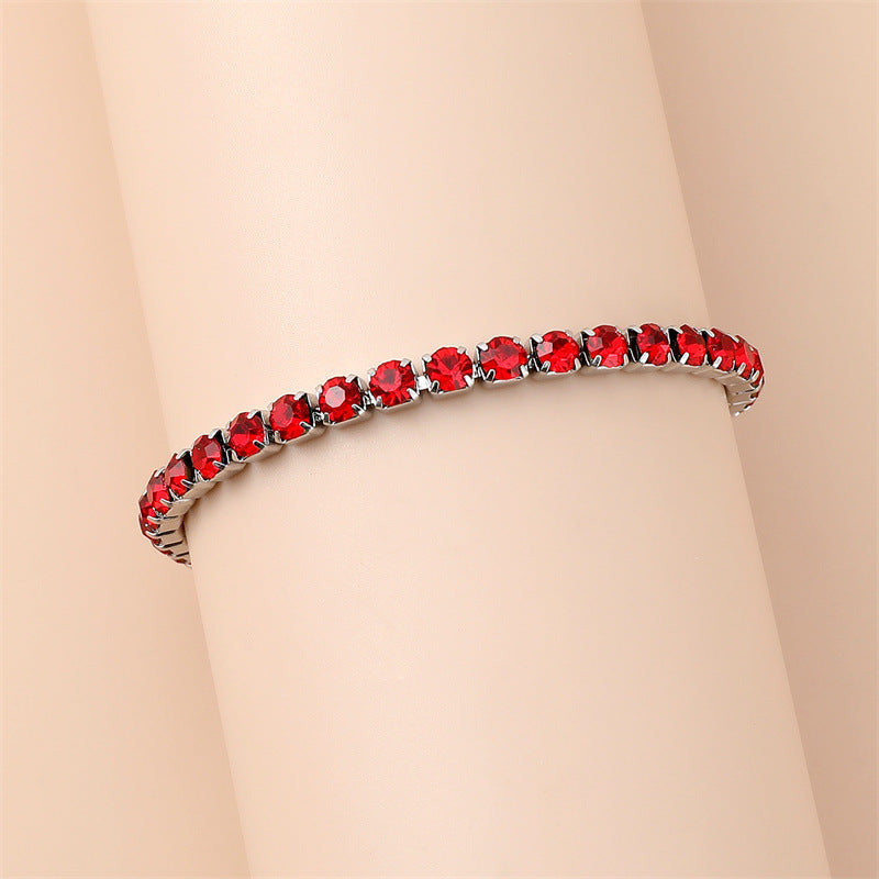 Shiny  Rhinestones Tennis Bracelets [304 Stainless Steel]