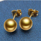 Round Artificial Pearls Zircon Earrings [304 Stainless Steel,18K Gold Plated]