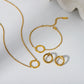 Hollow Round Bracelet/Earrings/Necklace [304 Stainless Steel,18K Gold Plated]