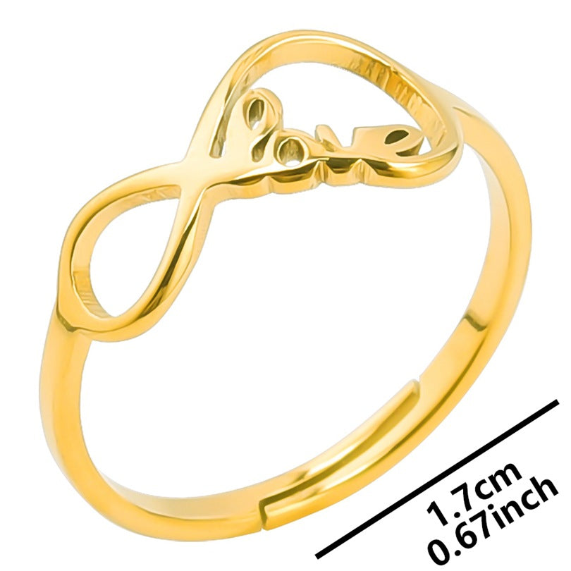 Amor Open Ring [304 acero inoxidable chapado en oro de 18k]