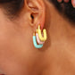 Pastel U Shaped Earrings [304 Stainless Steel,18K Gold Plated]